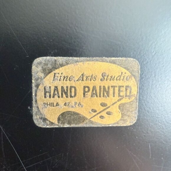 Vintage Toleware Tray Handled Reticulated Fine Arts Studio Hand-Painted Floral - Picture 5 of 8